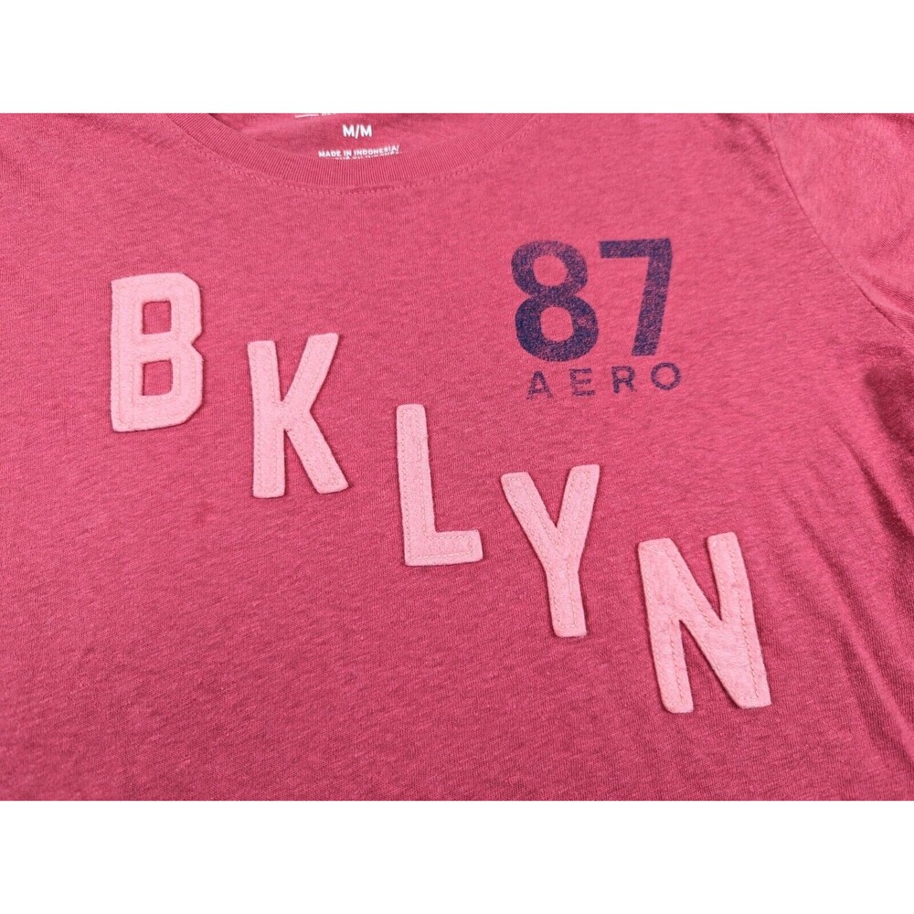 Aeropostale Women's Brooklyn M Pink Red Graphic T-Shirt Tee Cotton Blend - Picture 5 of 8